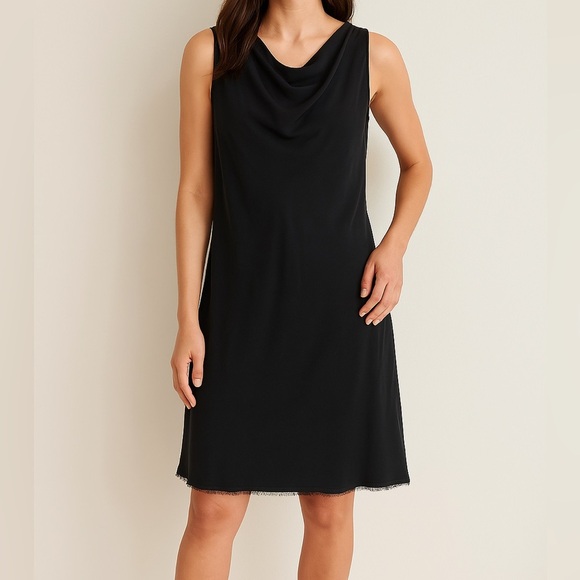 Helmut Lang Black Silk Sleeveless Ruched Mini Dress - Picture 1 of 10